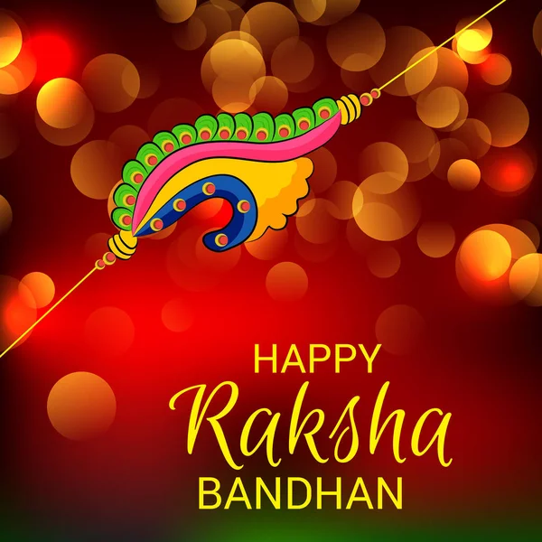  Mutlu Raksha Bandhan Hint kız ve erkek kardeşler festivali için vektör illüstrasyonu. 