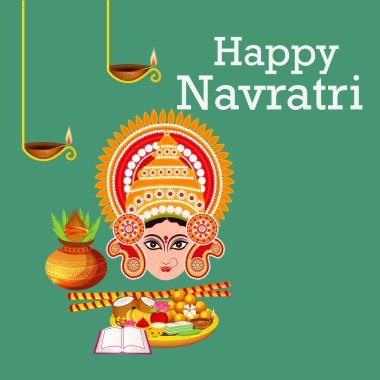 Mutlu Navratri Kutlaması için Vektör illüstrasyonu.