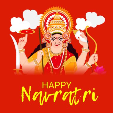 Mutlu Navratri Kutlaması için Vektör illüstrasyonu.