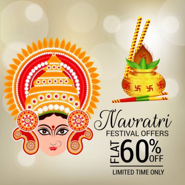 Mutlu Navratri Kutlaması için Vektör illüstrasyonu.