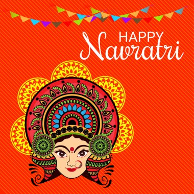 Mutlu Navratri Kutlaması için Vektör illüstrasyonu.