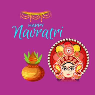 Mutlu Navratri Kutlaması için Vektör illüstrasyonu.
