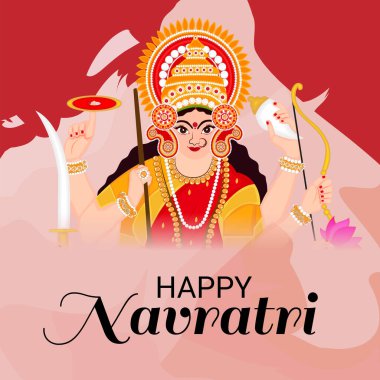 Mutlu Navratri Kutlaması için Vektör illüstrasyonu.