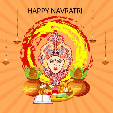 Mutlu Navratri Kutlaması için Vektör illüstrasyonu.