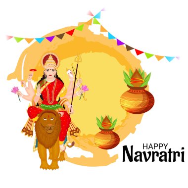Mutlu Navratri Kutlaması için Vektör illüstrasyonu.