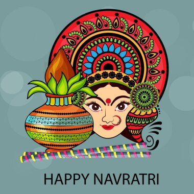 Mutlu Navratri Kutlaması için Vektör illüstrasyonu.