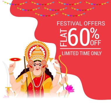 Mutlu Navratri Kutlaması için Vektör illüstrasyonu.