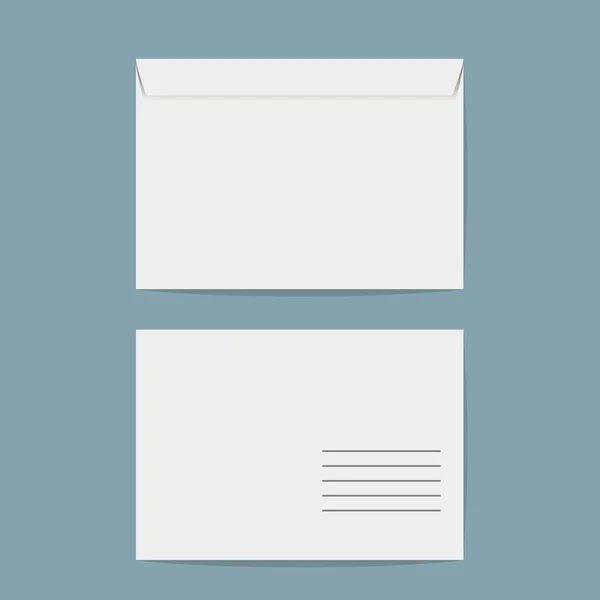Белый закрытый пустой конверт изолирован на заднем плане. Составьте шаблон Ready для вашего дизайна. Вектор S10 — стоковый вектор