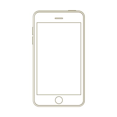 Çizim modern smartphone anahat. Zarif ince çizgi stil tasarım.