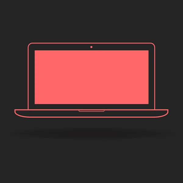Ícone de linha de laptop para web, mobile e infográficos. Vetor luz azul isolado no fundo . — Vetor de Stock