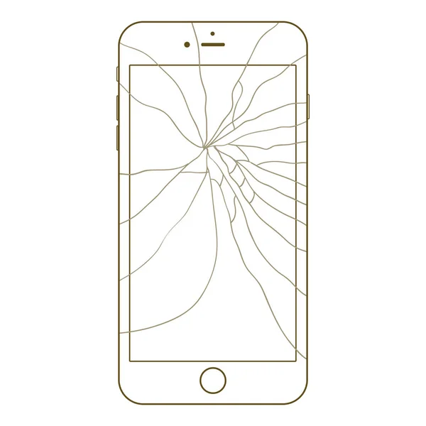 Векторная иллюстрация брокен-смартфона. Рисунок эскиза для веб-концепции. Изолированный на белом фоне . — стоковый вектор