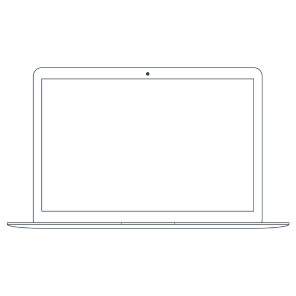 Ícone de contorno do laptop isolado no fundo branco. Ilustração vetorial de estoque eps10 . — Vetor de Stock