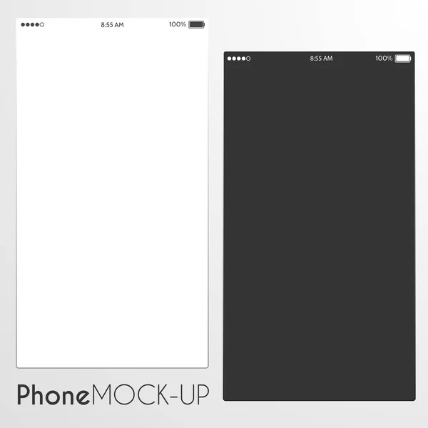 Helle und dunkle Bildschirme von Smartphones für das Design der Benutzeroberfläche. isoliert auf hellem Hintergrund. Vektorillustration. — Stockvektor