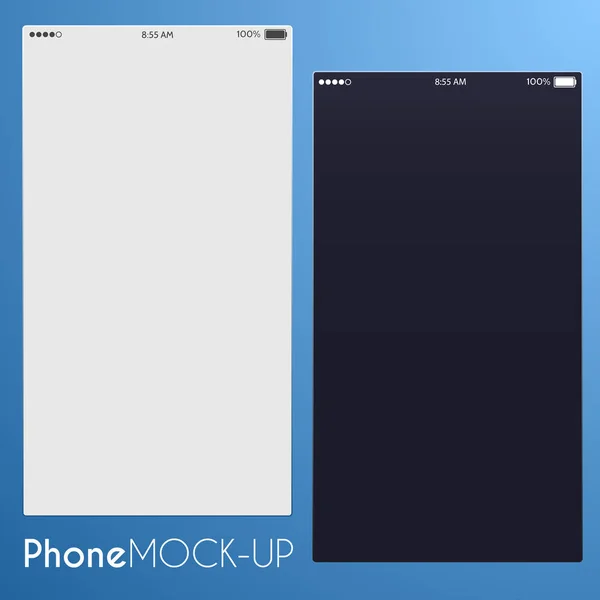 Световые и темные экраны смартфонов для дизайна пользовательского интерфейса. Изолированный на синем фоне. Векторная иллюстрация . — стоковый вектор