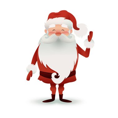 Tasarım afiş, kartpostallar, el ilanları ve daha mutlu Noel baba karakteri. Neşeli Noel Baba şahsiyet ile illüstrasyon.