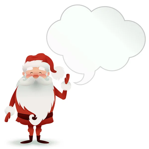 Fröhliche Weihnachtsmann-Figur mit Sprechblase für Design-Banner, Postkarten, Flyer und mehr. Illustration Frohe Weihnachten . — Stockvektor