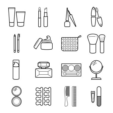 Vektör kozmetik Icons set.