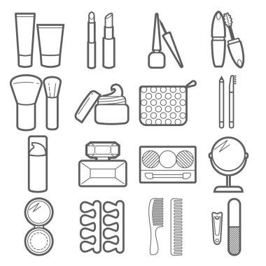 Vektör kozmetik Icons set.