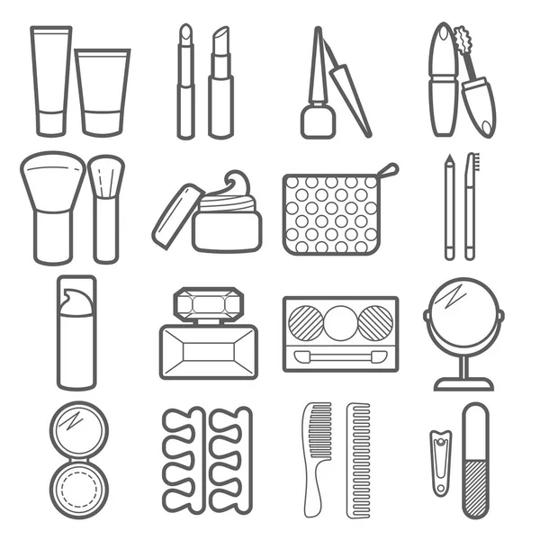 Conjunto de iconos cosméticos vectoriales . — Archivo Imágenes Vectoriales