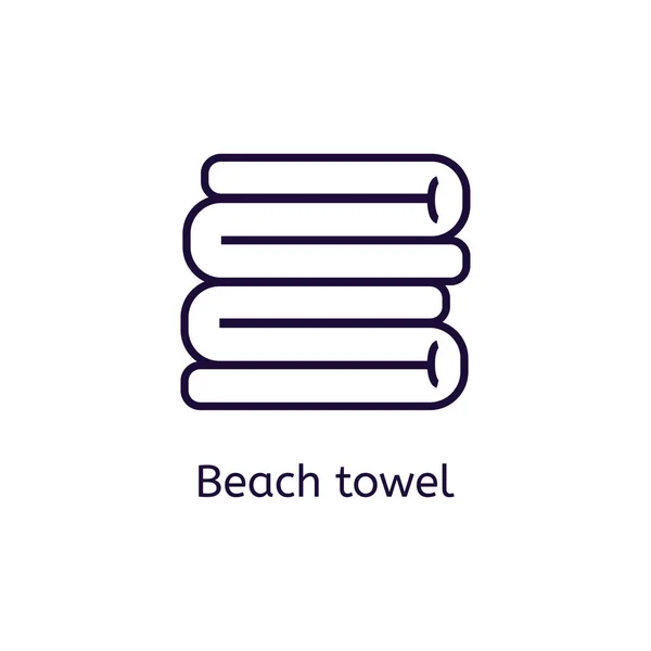 Ícone de vetor de toalha de praia em um fundo branco . — Vetor de Stock