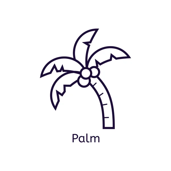 Icône vectorielle de Palme sur fond blanc . — Image vectorielle