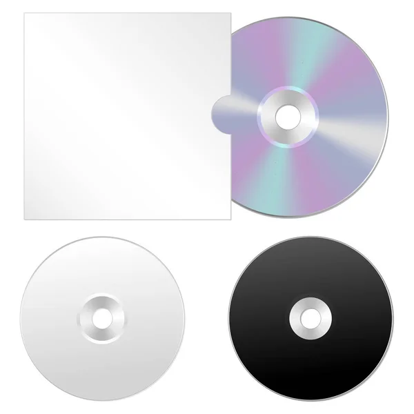 CD, dvd na białym tle wektor ikona. Compact disc realistyczne znak — Wektor stockowy