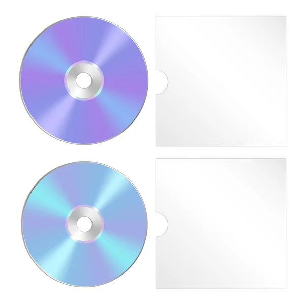 Cd, dvd icono vectorial aislado. Conjunto realista de disco compacto — Vector de stock