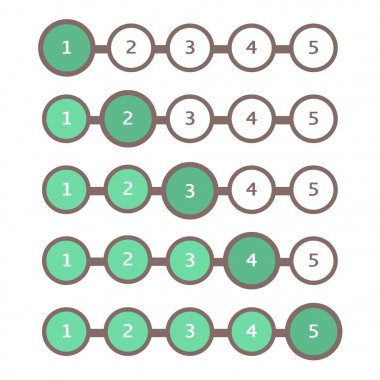 İlerleme çubuğu kümesi. Durum çubuğu vektör web göstergesi yükleniyor. İşlem download adım adım.