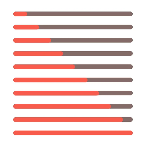 Zestaw pasek postępu. Ładowania Wskaźnik sieci web wektor pasek stanu. Proces pobierania krok po kroku. — Wektor stockowy
