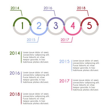 İlerleme grafik istatistik kavramı. Infographic vektör sunu şablonu. İstatistik zaman çizgisi. İş akışı işlem diyagramı.