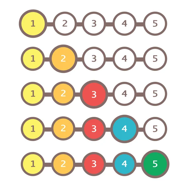 İlerleme çubuğu kümesi. Durum çubuğu vektör web göstergesi yükleniyor. İşlem download adım adım.