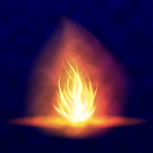 Feu de joie vectoriel. Flamme vacillante chaude avec étincelles. Des langues de flamme. Flicker d'une torche. Effet de combustion lumineux d'une bougie . — Image vectorielle