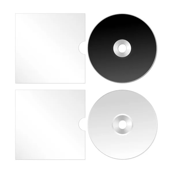 CD, dvd na białym tle wektor ikona. Realistyczny zestaw płyt kompaktowych — Wektor stockowy