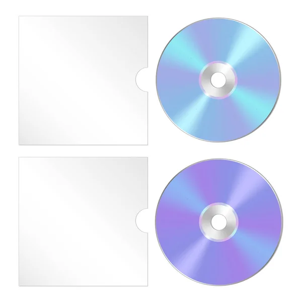 CD, dvd na białym tle wektor ikona. Realistyczny zestaw płyt kompaktowych — Wektor stockowy