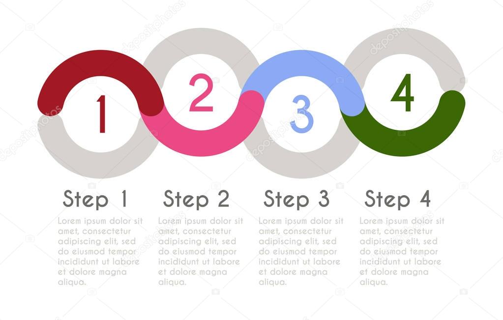 Progress chart statistic concept. Infographic vector template for presentation. Timeline statistical chart. Business flow process diagram.