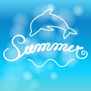 Yazılı yazıt bir fırça ile. Yazı yaz. El için yaz kaligrafi tasarım öğeleri çekilmiş. Yaz tatili beyaz arka plan üzerinde izole.