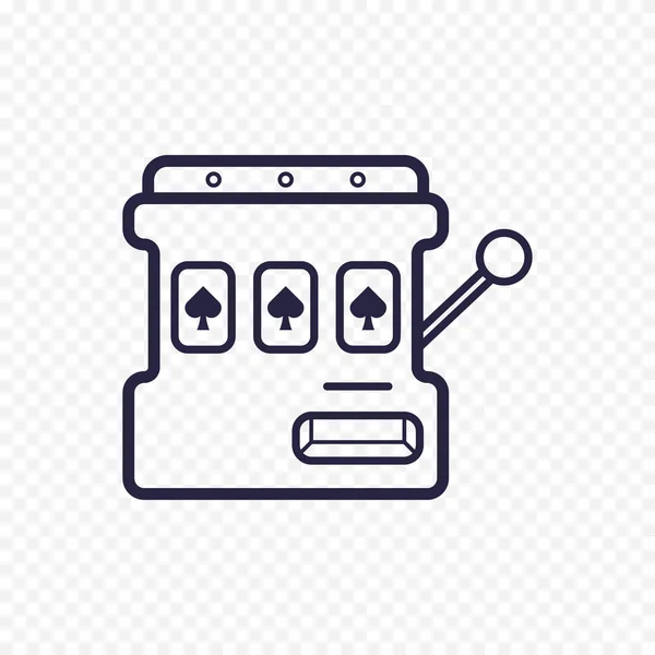 Ranura mashine simple icono de línea. Un brazo bandido delgadas señales lineales. Esquema de casino juego concepto simple para sitios web, infografía, aplicaciones móviles . — Vector de stock