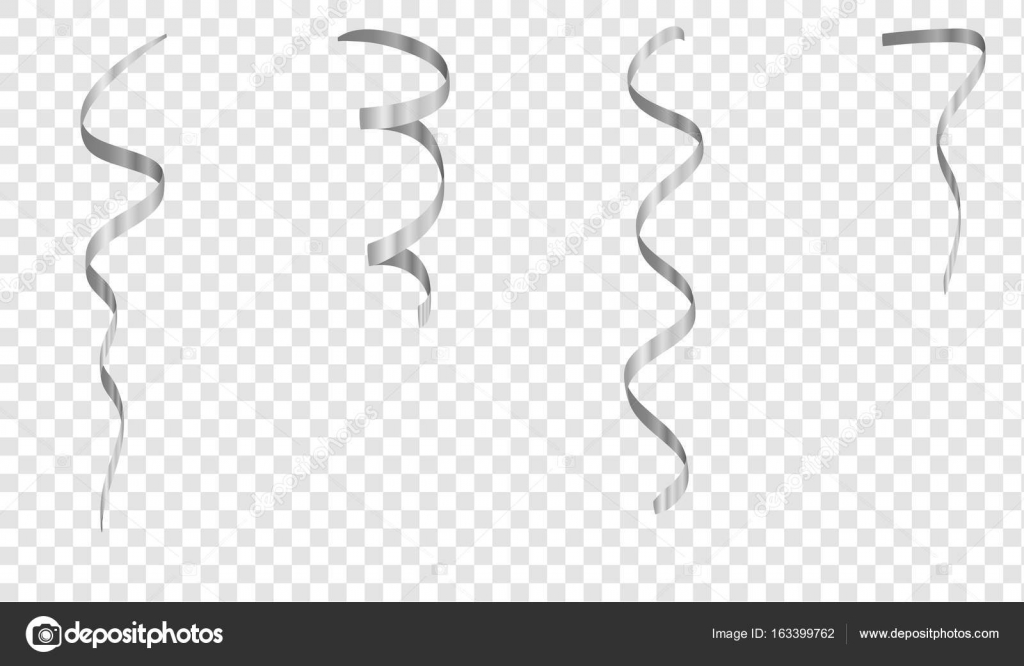Silver streamers set. Silver serpentine ribbons, isolated on transparent  background. Decoration for party, birthday celebrate or Christmas carnival,  New Year gift. Festival decor. Vector illustration Stock Vector by  ©polovinkina.le@gmail.com 163399762