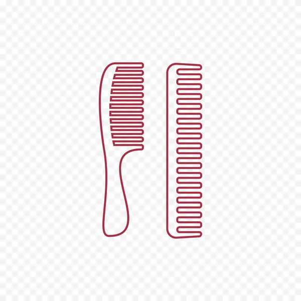 Vlasy hřeben ikona. Zařízení pro česání vlasů tenké čáry. — Stockový vektor