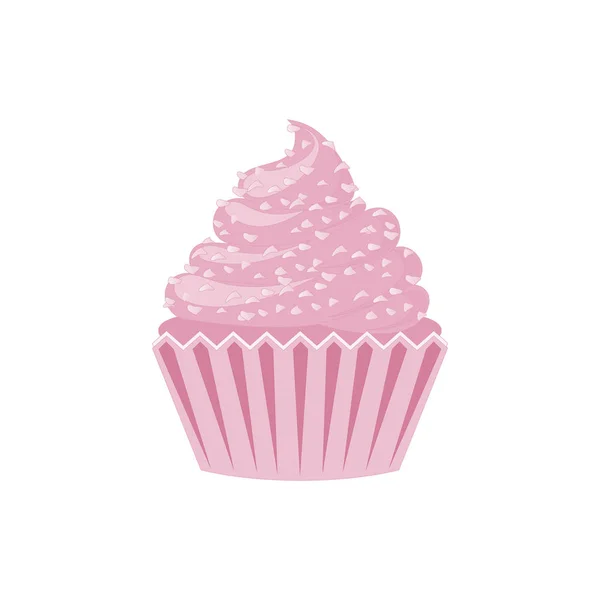 Vektorové ikony cupcakes a muffiny. Růžový dezerty se smetanou, čokoláda, višně a jahody. Roztomilý cupcake označení pro letáky, pohlednice, samolepky, tiskoviny, plakáty, dekorace. — Stockový vektor