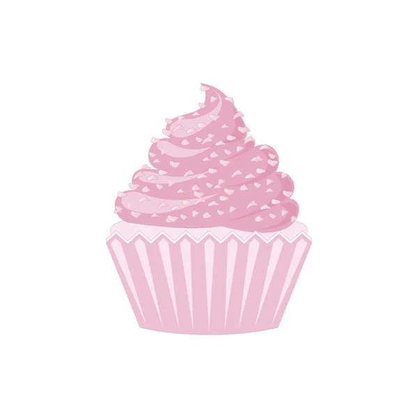 Vector cupcakes y muffins icono. Postres rosados con crema, chocolate, cerezas y fresas. Lindo signo de cupcake para volantes, postales, pegatinas, impresiones, carteles, decoraciones . — Archivo Imágenes Vectoriales