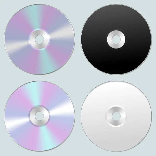 Ilustración de CD o DVD de disco compacto en blanco aislado. Estilo realista . —  Fotos de Stock