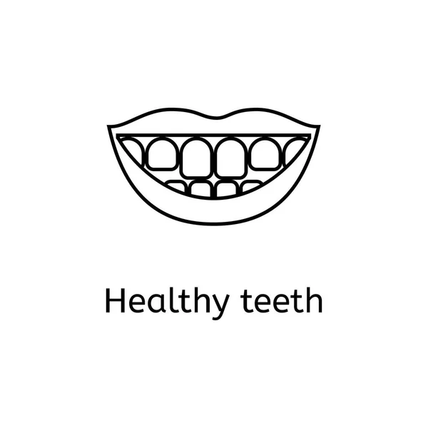 Beautiful Mouth, Smile And Teeth. Thin line icon isolated on white background. — Stock Photo, Image