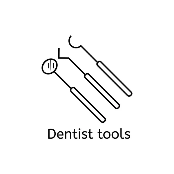 Dentální nástroje sady ikon. Izolované na bílém pozadí. — Stock fotografie
