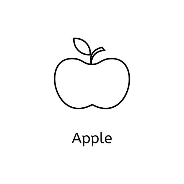 Значок яблока. Значок линии для инфографики, веб-сайта или приложения. Контур символа для разработки веб-сайта и мобильных приложений. Простые иконки зубов на белом фоне . — стоковое фото