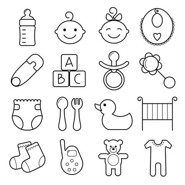Bebek Icons set. Beyaz arka plan üzerinde izole.