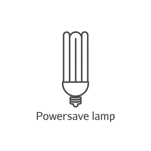 Значок линии энергосберегающей лампы. Экономия электричества. Экологическая лампа экономит электричество . — стоковый вектор