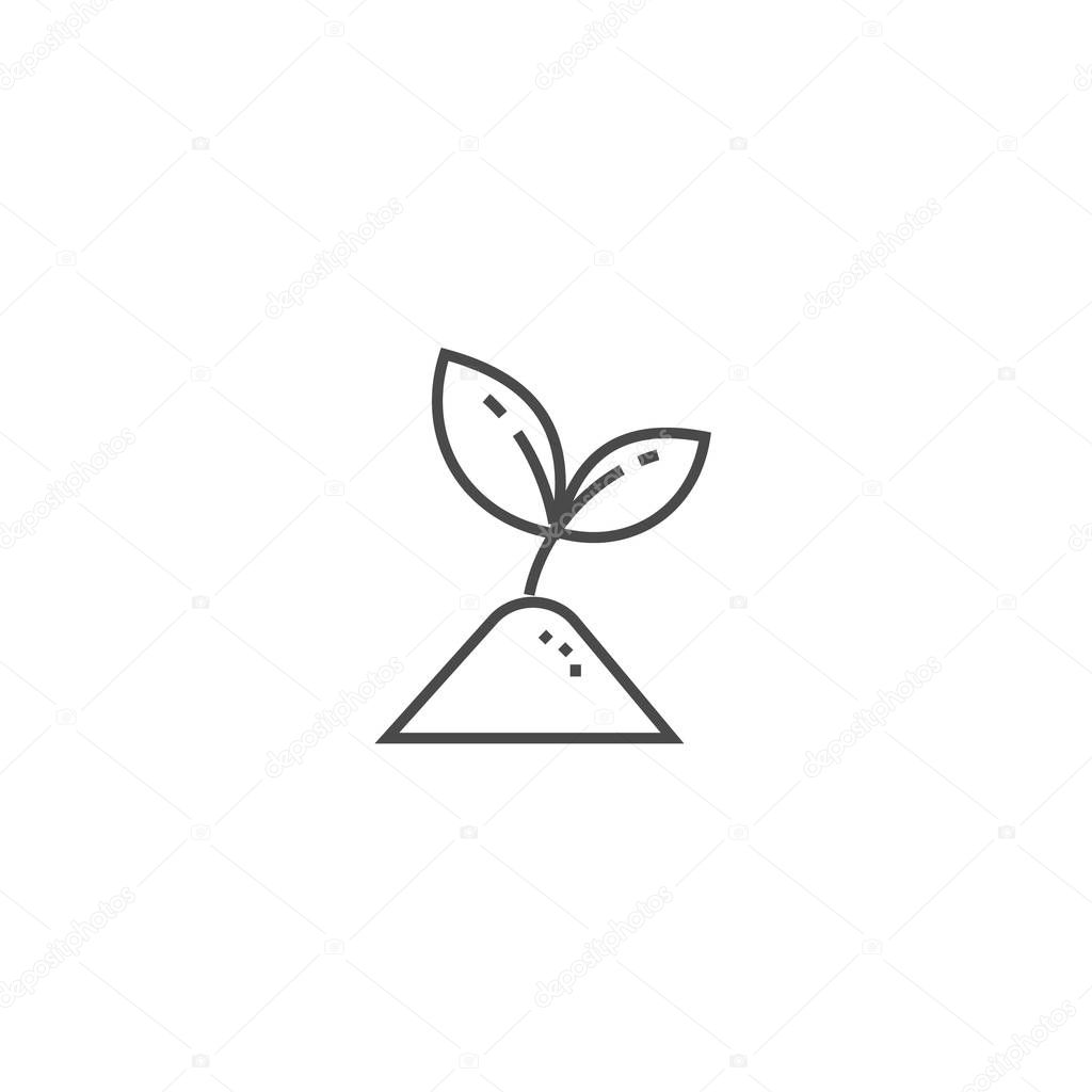 Sprout eco care thin line icon. Ecology and environmental protection concept. Leafs eco frendly vector symbol.