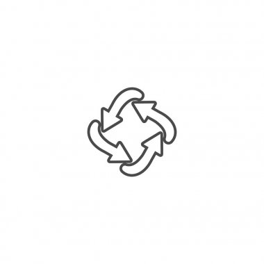 Geri dönüşüm ekoloji ince çizgi vektör simgesi.