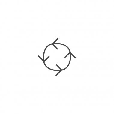 Geri dönüşüm ekoloji ince çizgi vektör simgesi.